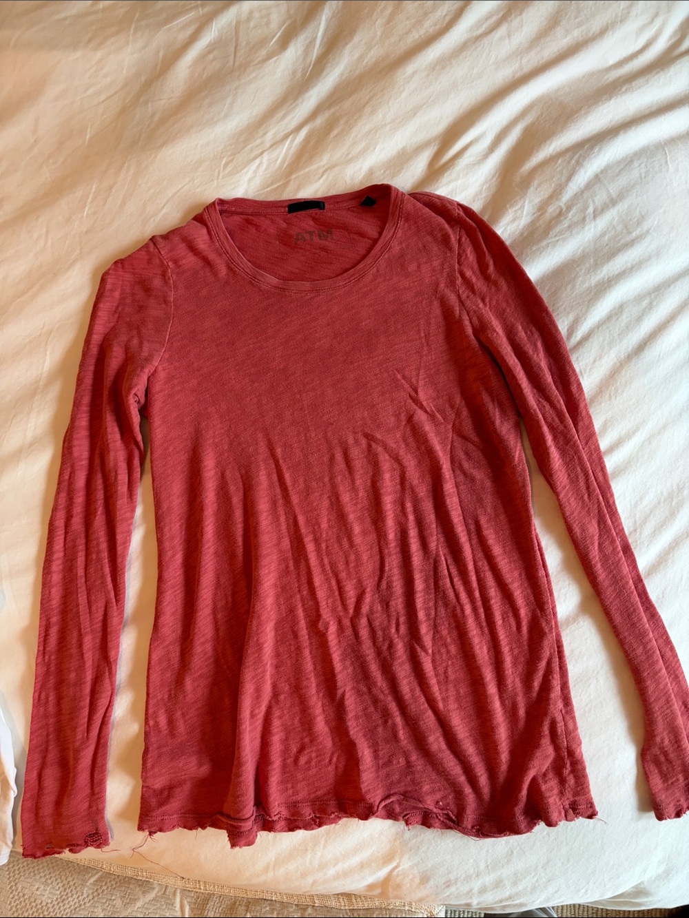 ATM Anthony Thomas Melillo Women's Long Sleeve Crewneck Top - Orange